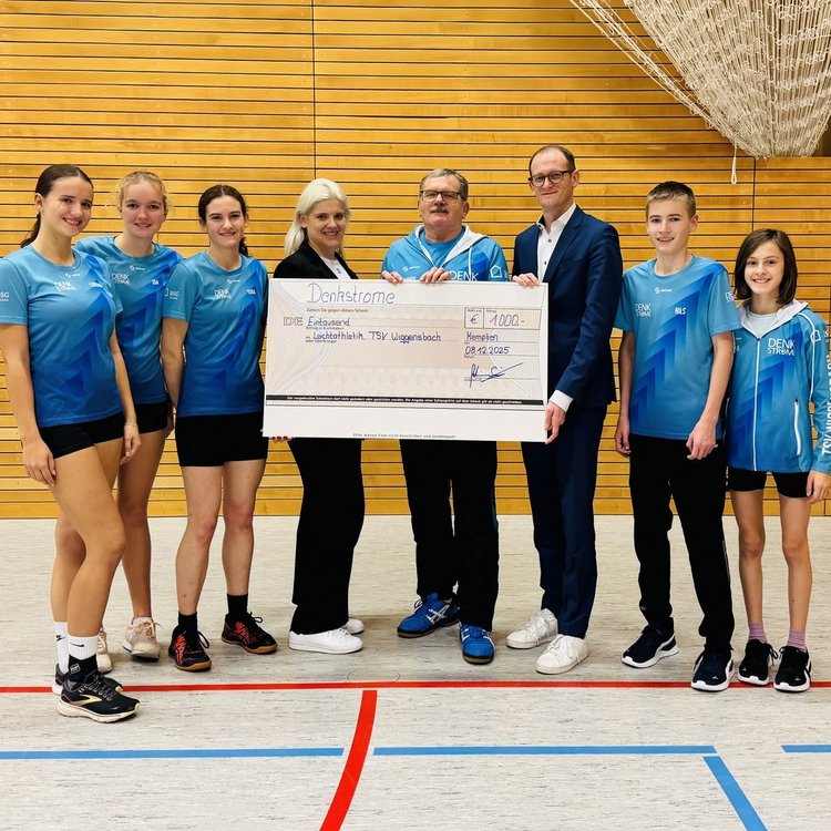 Denkströme unterstützt Leichtathletik Wiggensbach mit 1.000 Euro 
